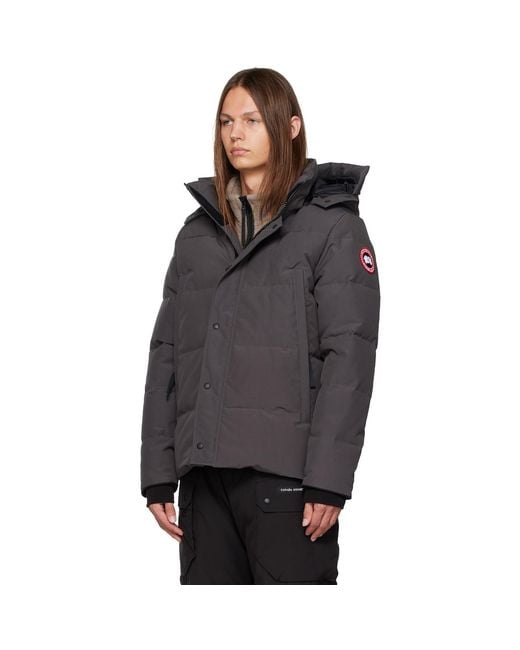 Canada Goose Black Gray Wyndham Down Jacket for men