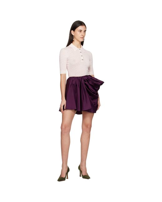 Ganni Red Draped Miniskirt