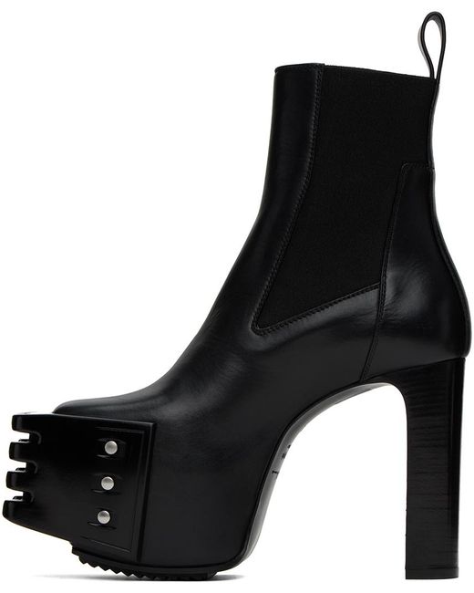 Rick Owens Black 'grilled' Platform Boots