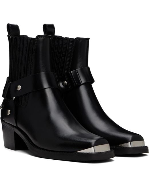 Anine Bing Black Mid Biker Boots
