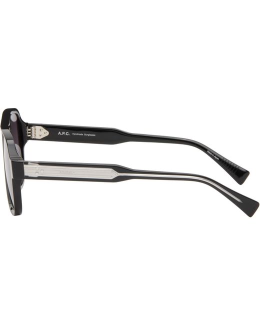 A.P.C. Black 'Les Navigator' Sunglasses for men