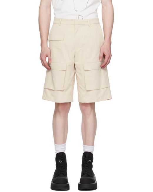 HELIOT EMIL Natural Cellulae Cargo Shorts for men