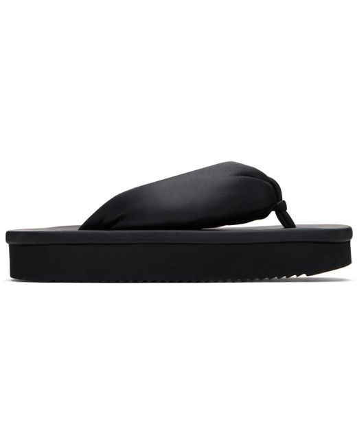 Rick Owens ブラック Hollywood ピーチ加工 ラムスキン ビーチサンダル Black