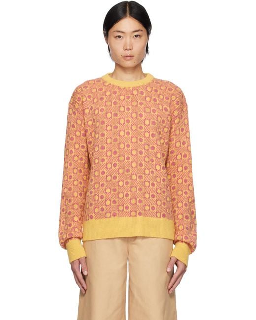 Marni Orange Yellow & Pink Jacquard Sweater for men