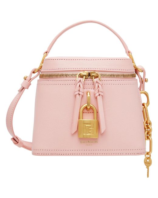 Balmain Pink Pulse Vanity Leather Bag