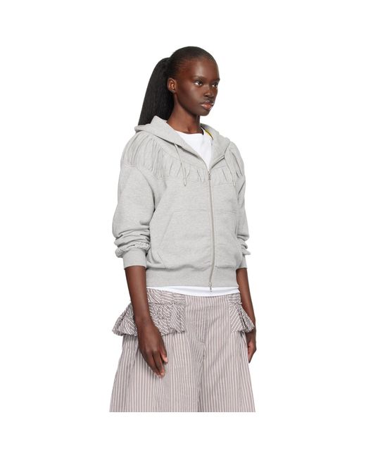 Dries Van Noten Black Cropped Loose Zipped Hoodie