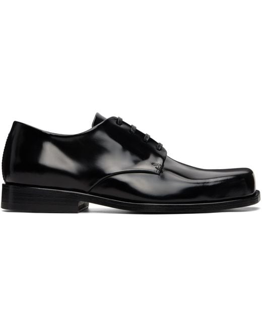 AMI Black Calfskin Leather Derbys for men