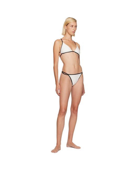 Balmain Natural Off- Monogram Lycra Bikini