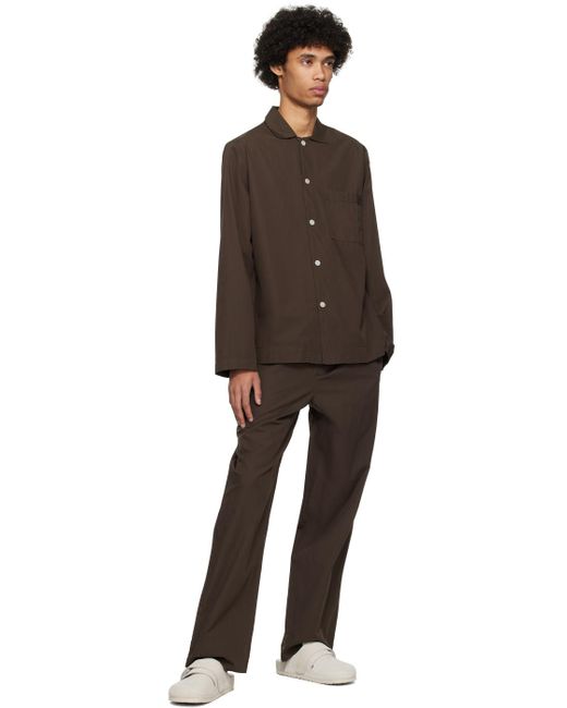 Pantalon de pyjama brun à cordon coulissant Tekla pour homme en coloris Black