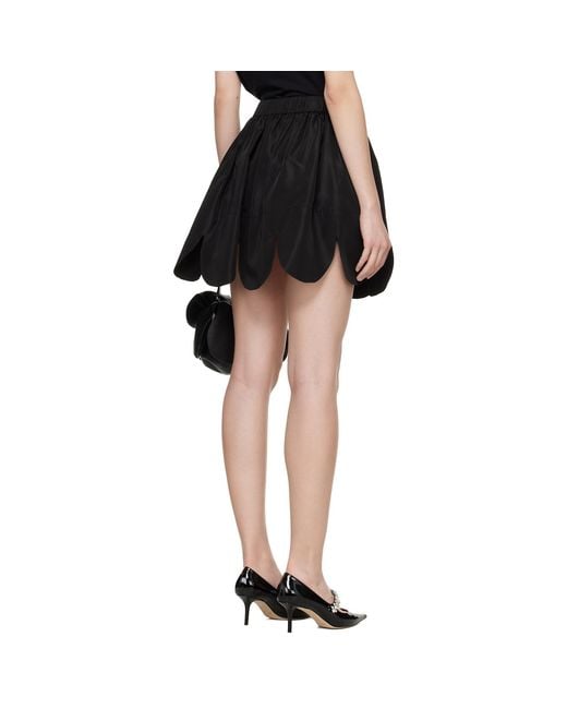 Simone Rocha Black Petal Hem Miniskirt