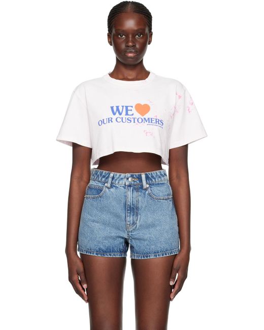 Alexander Wang White Pink 'we Love Our Customers' T-shirt