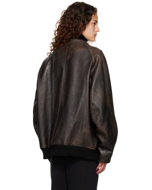 The Row Black Kengia Leather Jacket