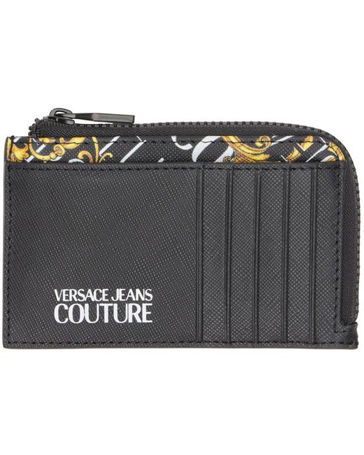 Versace Black Graphic Card Holder for men