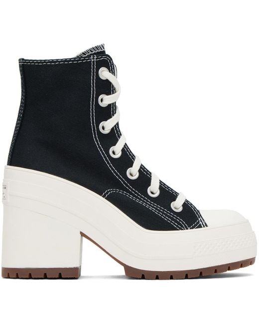 Converse Black Canvas Block Heel Sneakers