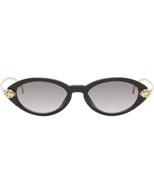 Cartier Black 'Panthère De Sunglasses