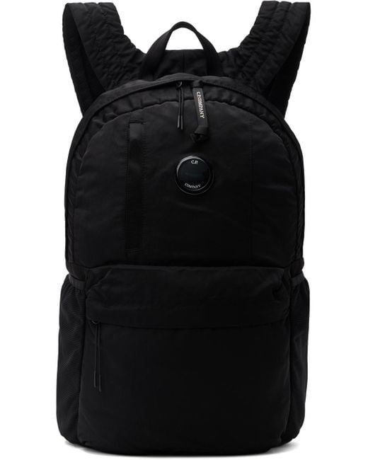 C P Company Black Nylon B Backpack for men