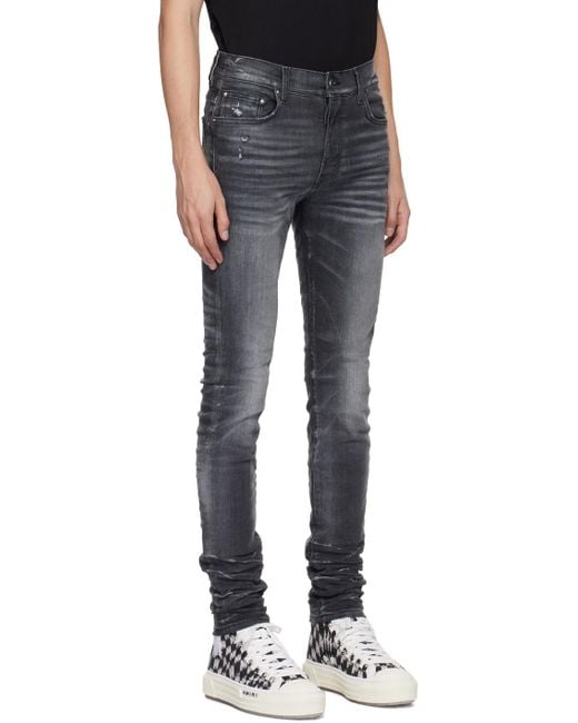 Amiri Black Gray Stack Jeans for men
