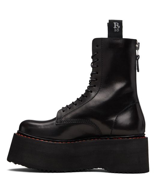 R13 Black Double Stack Boots