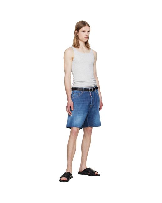 DSquared² Blue Medium Wash Denim Boxer Shorts for men