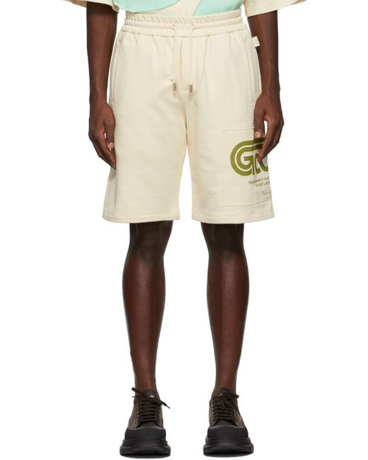 Gcds Natural Beige Eco Regular Sweat Shorts for men