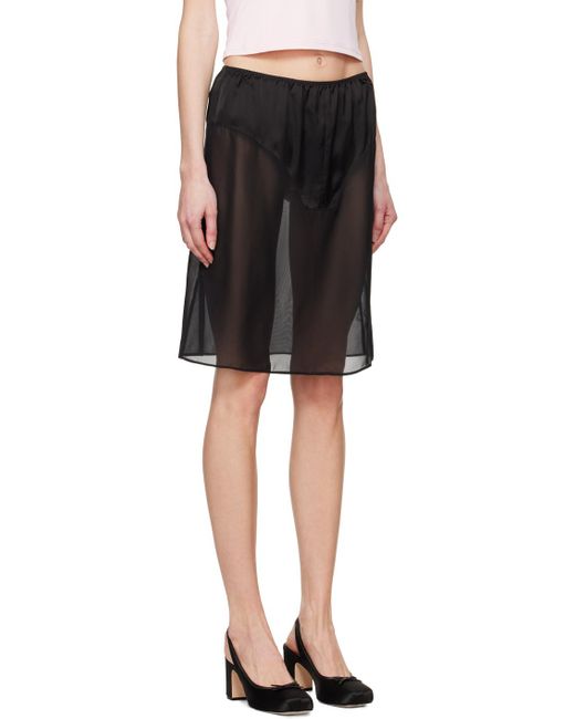Sandy Liang Black Cassi Midi Skirt