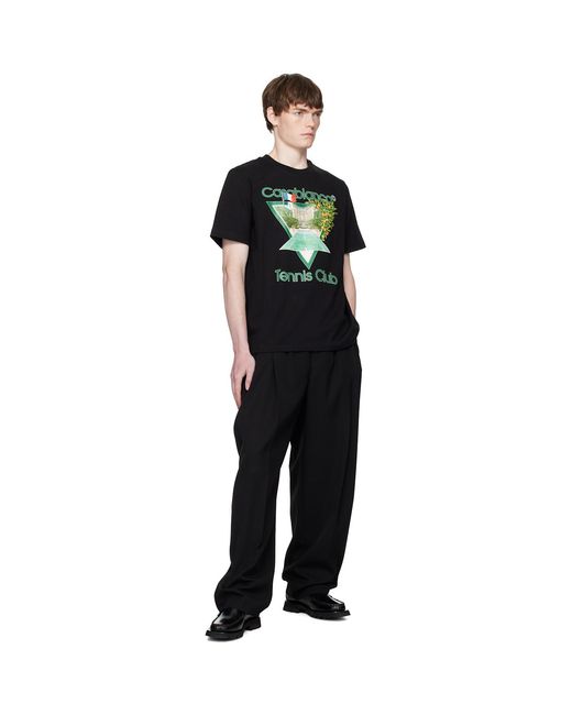 Casablanca Black 'Tennis Club' Icon Short-Sleeve T-Shirt for men