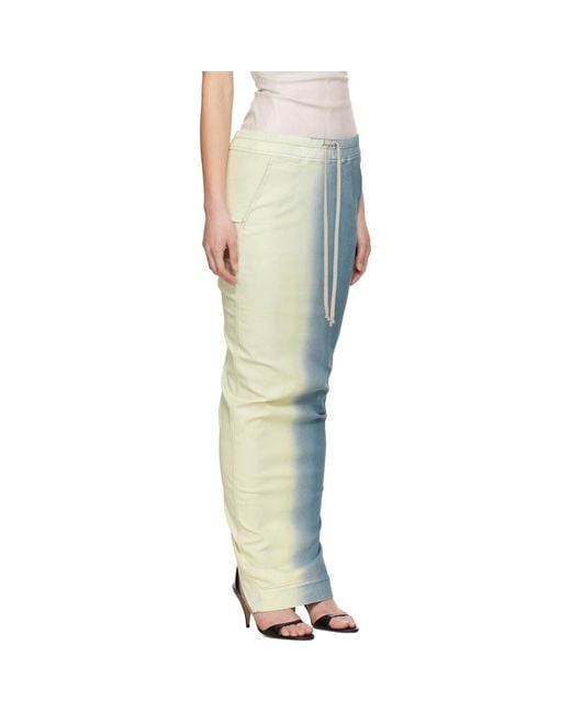 Rick Owens Blue Off- Pull On Pillar Maxi Skirt