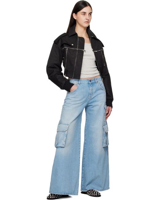 Off-White c/o Virgil Abloh ブルー デニム ワイドレッグジーンズ Blue