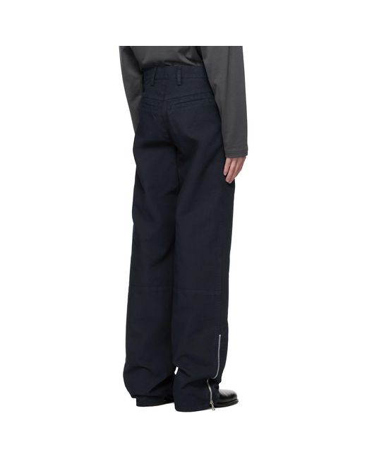 Dries Van Noten Black Zip Trousers for men
