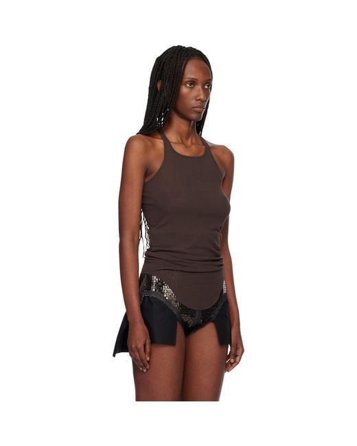 Rick Owens Black Temple Basic Rib Tank Top
