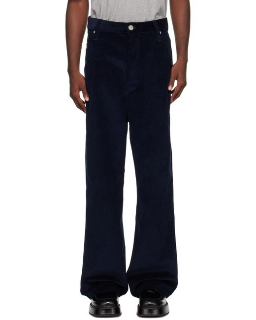 AMI Blue Navy baggy-fit Trousers for men