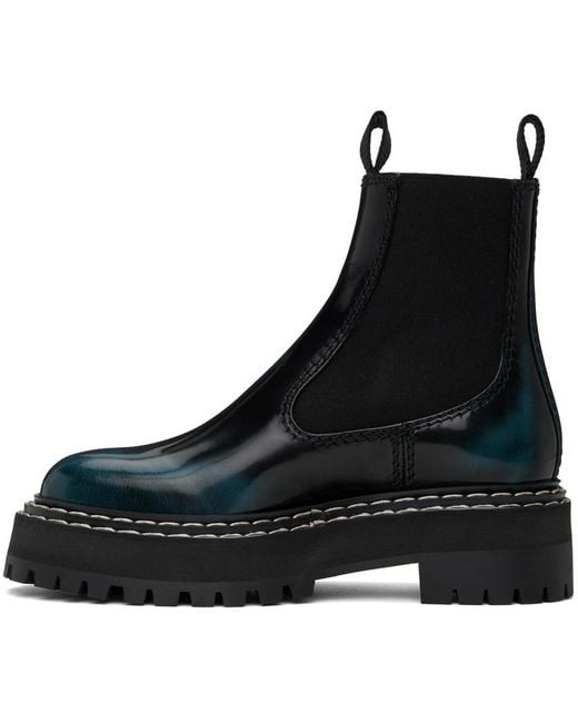 Proenza Schouler Black Lug Sole Platform Combat Boots