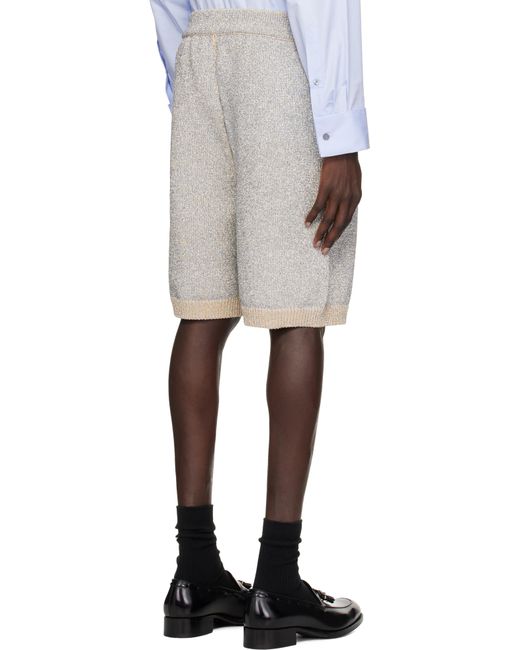 メンズ Dries Van Noten シルバー メタリック ニット ショートパンツ Multicolor