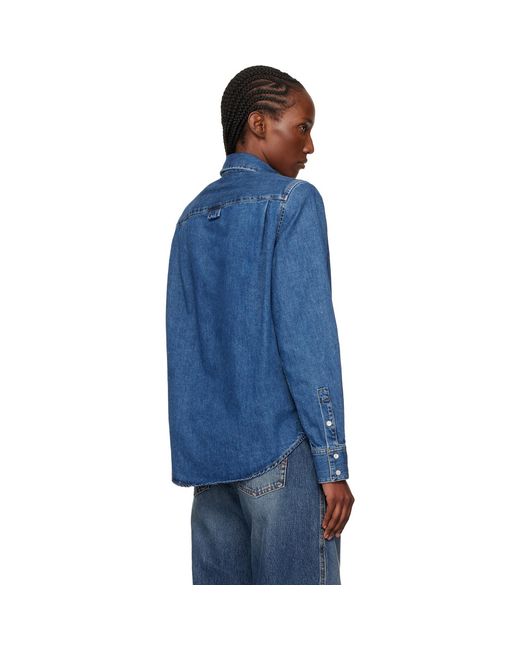 Mugler Blue Denim Power Shirt
