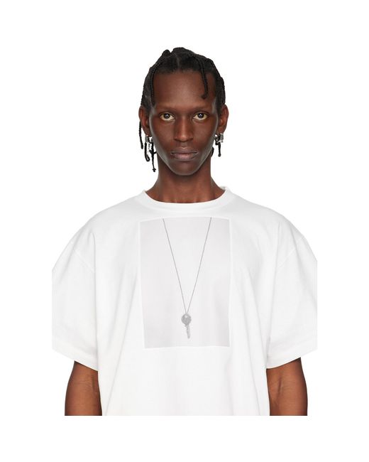 MM6 by Maison Margiela White Numeric Minimal Signature Hoop Earrings
