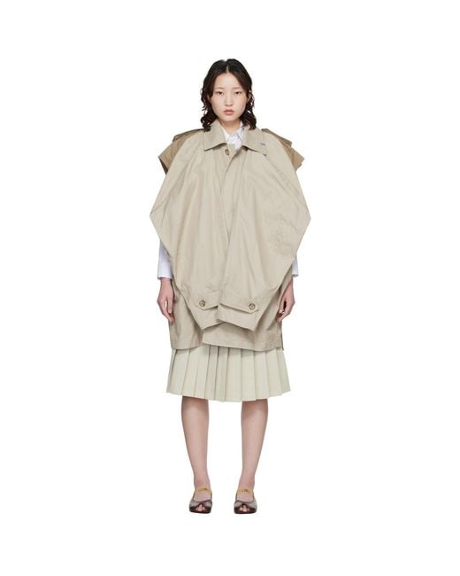 Maison Mihara Yasuhiro Black Vest Combined Balmacaan Trench Coat
