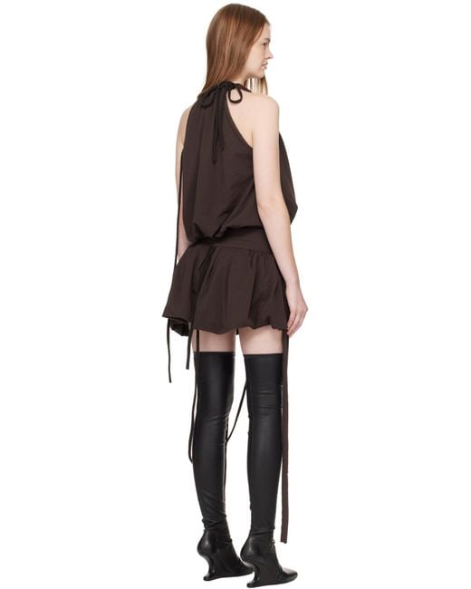 OTTOLINGER ブラウン ジャージ ネックホルダー バルーン ミニワンピース Black