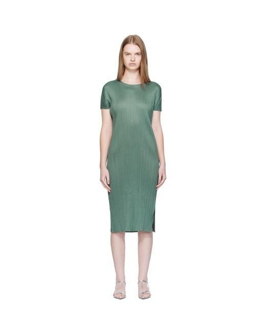 Pleats Please Issey Miyake Black Monthly Colors June Midi Dress
