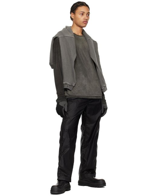 T-shirt à manches longues surdimensionné gris Amomento pour homme en coloris Black