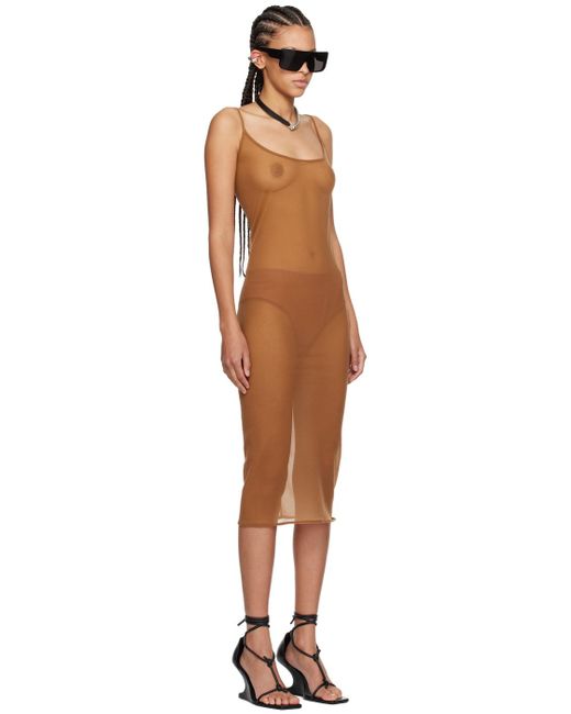 Robe midi de style fond de robe brune Rick Owens en coloris Black