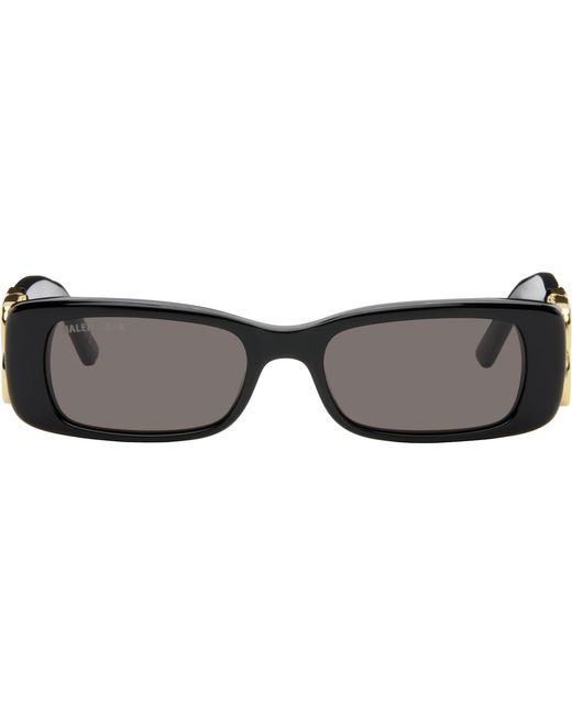 Balenciaga Black Dynasty Rectangle Sunglasses for men