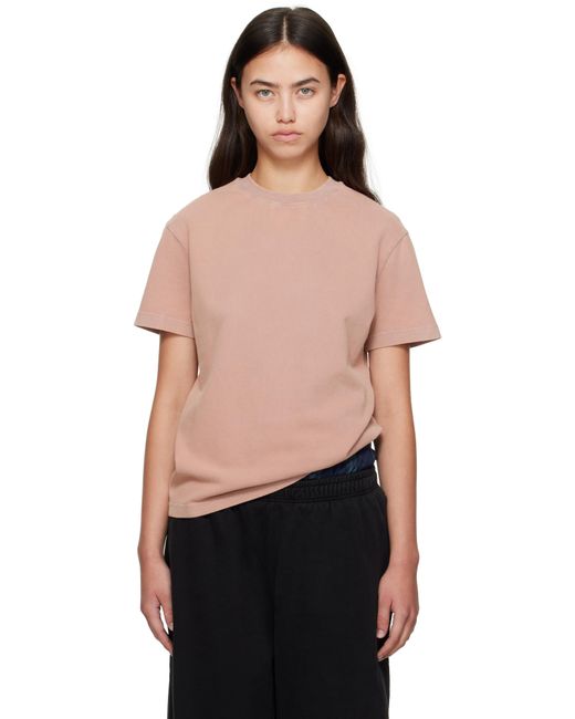 Acne ピンク コットン クルーネックTシャツ Black