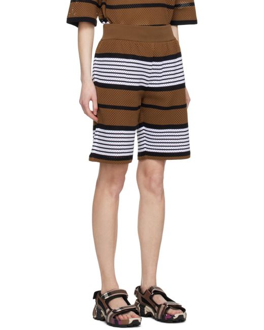 Burberry Black Brown Stripe Shorts