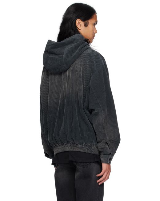 we11done Washed Zip Up Hoodie in Black for Men | Lyst