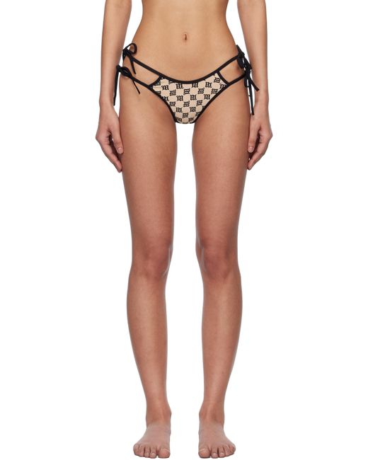 M I S B H V ベージュ＆ブラック Coquette スイム ビキニボトム Natural