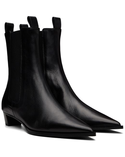 Aeyde Black Kiki Leather Chelsea Boots