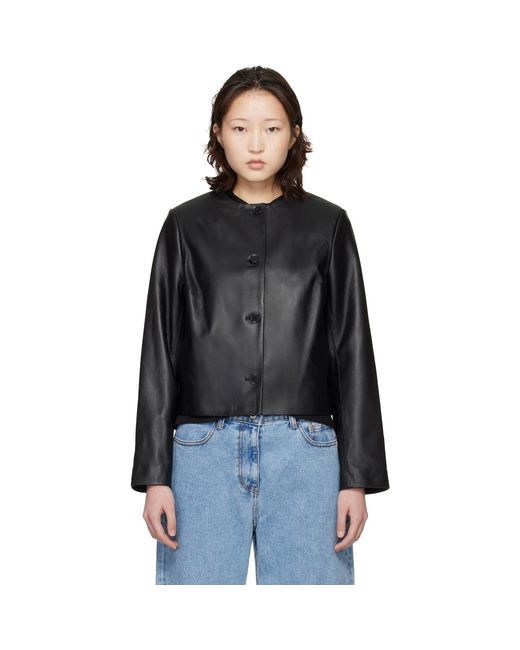 Loulou de Saison Black Raho Plongé Leather Jacket