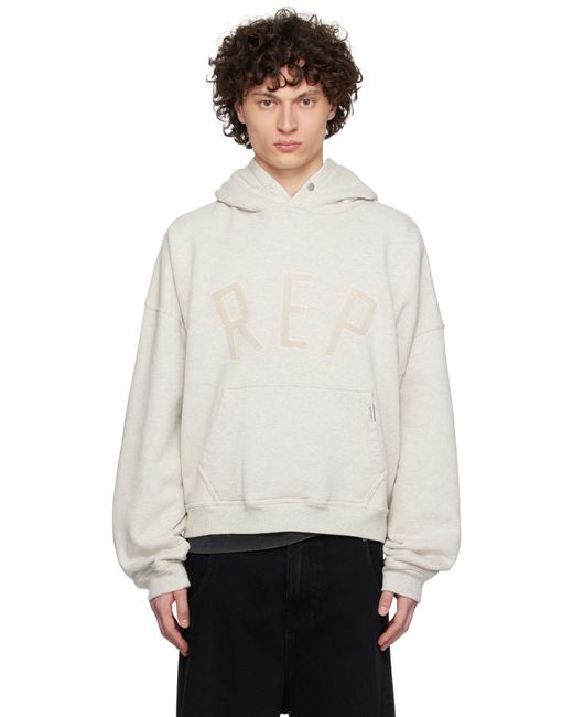 Represent White 'Rep' Appliqué Hoodie for men