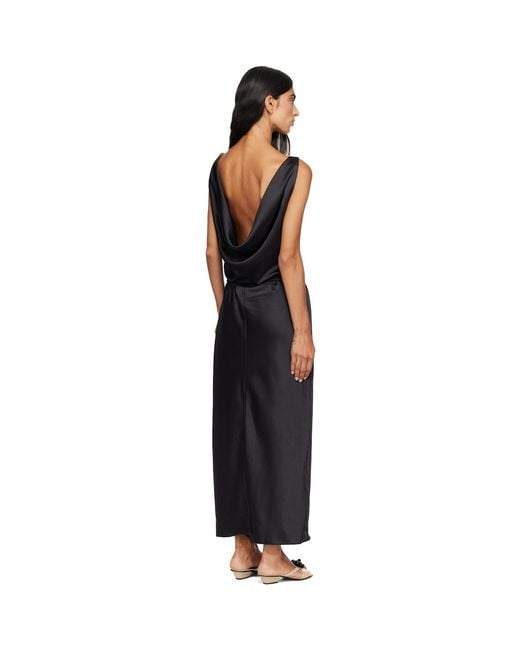 LE17SEPTEMBRE Black Draped Back-Scoop Maxi Dress