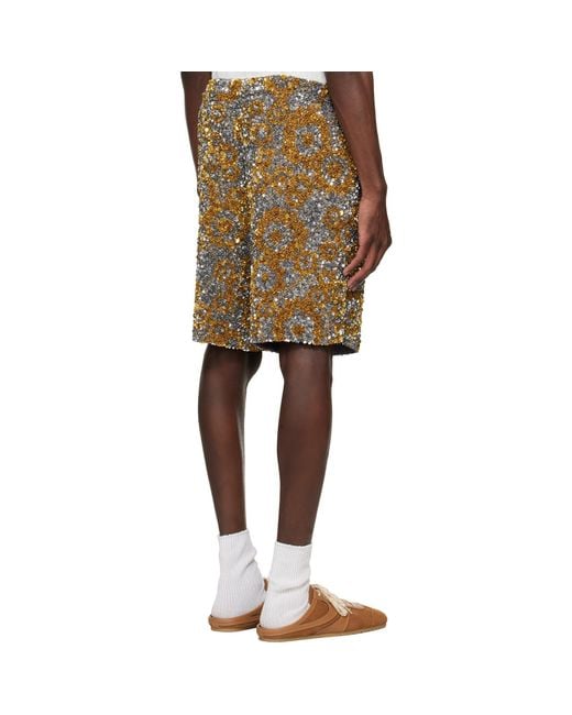 Dries Van Noten Multicolor Embroidered Shorts for men